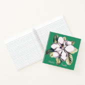 Carnet Nom du monogramme de la fleur de Magnolia (Intérieur)