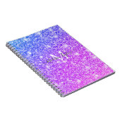 Carnet Nom du monogramme de la Parties scintillant rose e (Côté Droit)