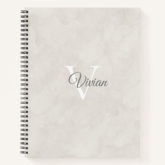 Carnet Nom du monogramme de l'aquarelle blanche (Devant)
