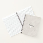 Carnet Nom du monogramme de l'aquarelle blanche (Intérieur)