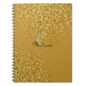 Carnet Nom du monogramme de Parties scintillant Gold Faux (Devant)