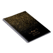 Carnet Nom du monogramme de Parties scintillant or élégan (Côté Droit)