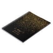 Carnet Nom du monogramme de Parties scintillant or élégan (Côté gauche)