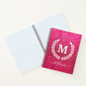 Carnet Nom du monogramme de Parties scintillant rose pers (Intérieur)
