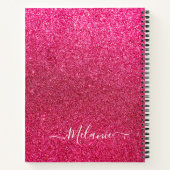 Carnet Nom du monogramme de Parties scintillant rose pers (Dos)