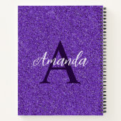 Carnet Nom du monogramme de Parties scintillant violet ch (Dos)