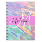 Carnet Nom du monogramme d'iridescendance rose-fille (Devant)