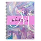 Carnet Nom du monogramme d'iridescendance rose-fille (Devant)