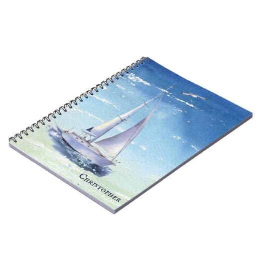 Carnet Nom du monogramme du bateau nautique (Côté gauche)