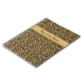 Carnet Nom du monogramme Empreinte de léopard Cheetah Mot (Côté gauche)