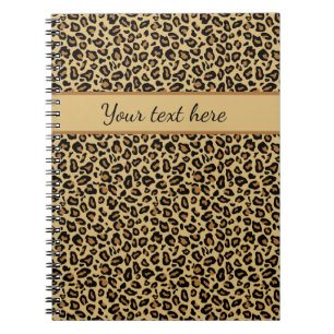 Carnet Nom du monogramme Empreinte de léopard Cheetah Mot