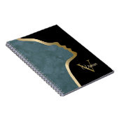 Carnet Nom Du Monogramme Face Noir Et Or (Côté Droit)