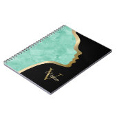 Carnet Nom Du Monogramme Face Noir Et Or (Côté gauche)
