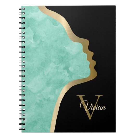 Carnet Nom Du Monogramme Face Noir Et Or (Devant)
