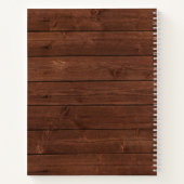 Carnet Nom du monogramme Fleur de soleil jaune bois rusti (Dos)