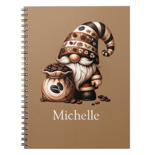 Carnet Nom du monogramme Initiales café Gnome blanc Brown
