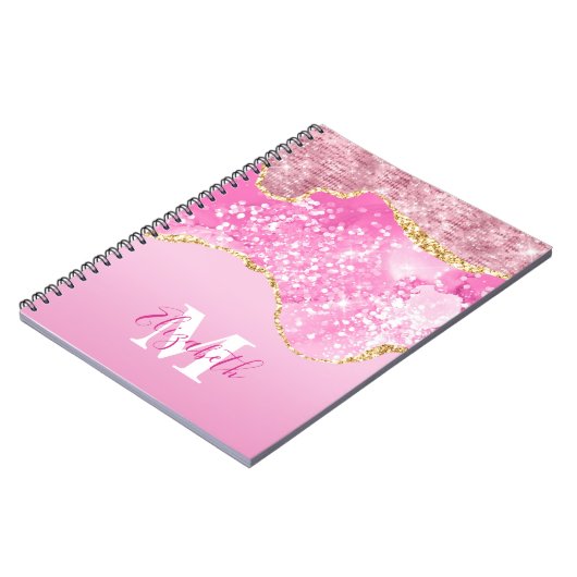 Carnet Nom du monogramme Parties scintillant initiale en  (Côté gauche)