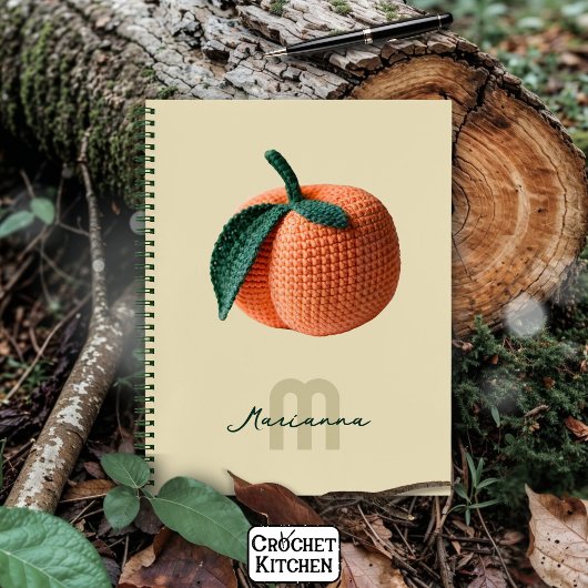 Carnet Nom du monogramme Pêche au Crochet moderne minimal