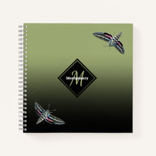 Carnet Nom du monogramme personnalisé Green Ombre Sphinx