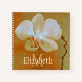 Carnet Nom du monogramme personnalisé Orchidée dorée arti (Devant)