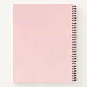 Carnet Nom du monogramme personnalisé rose pâle (Dos)