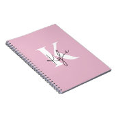 Carnet Nom du monogramme personnel rose moderne - (Côté Droit)