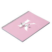 Carnet Nom du monogramme personnel rose moderne - (Côté gauche)