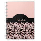 Carnet Nom du monogramme Pink Black Leopard Cheetah Impri (Devant)