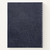 Carnet Nom du monogramme professionnel en cuir bleu (Dos)