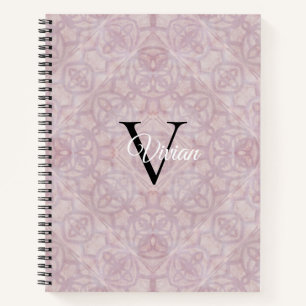 Carnet Nom du monogramme rose
