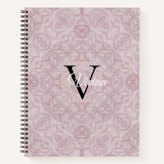 Carnet Nom du monogramme rose (Devant)