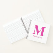 Carnet Nom du monogramme rose chaud (Intérieur)