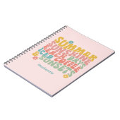 Carnet Nom du monogramme rose d'été Super (Côté gauche)