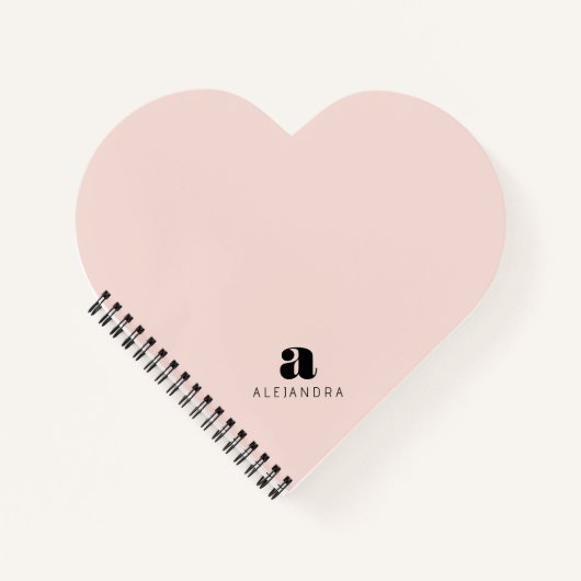 Carnet Nom du monogramme rose gras moderne (Devant)