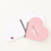 Carnet Nom du monogramme rose vif Coeur forme spirale (Intérieur)