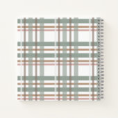 Carnet Nom du monogramme Sage initial Dusty Pink Plaid (Dos)