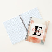Carnet Nom du monogramme sur l'aquarelle Fleurs dans les  (Intérieur)