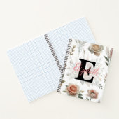 Carnet Nom du monogramme sur l'aquarelle Fleurs dans les (Intérieur)