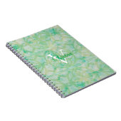 Carnet Nom Du Monogramme Vert Et Bleu De L'Aquarelle (Côté Droit)