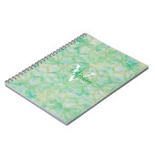 Carnet Nom Du Monogramme Vert Et Bleu De L'Aquarelle (Côté gauche)