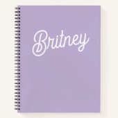Carnet Nom du monogramme violet de lavande chic personnal (Devant)