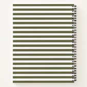 Carnet Nom du Motif à rayures vert et blanc d'olive (Dos)