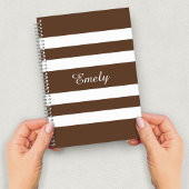 Carnet Nom du Motif de bandes Brown modernes
