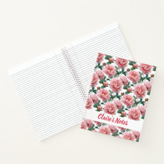 Carnet Nom du Motif de la pivoine rose classique