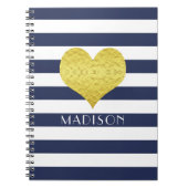 Carnet Nom du Motif Modern Blue Stripes (Devant)