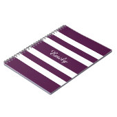 Carnet Nom du Motif Moderne Purple Stripes (Côté gauche)