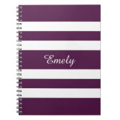 Carnet Nom du Motif Moderne Purple Stripes (Devant)