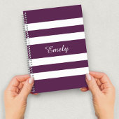 Carnet Nom du Motif Moderne Purple Stripes
