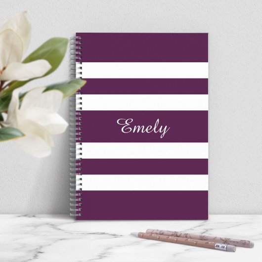 Carnet Nom du Motif Moderne Purple Stripes