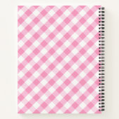 Carnet Nom du Motif rose En vichy plaid (Dos)